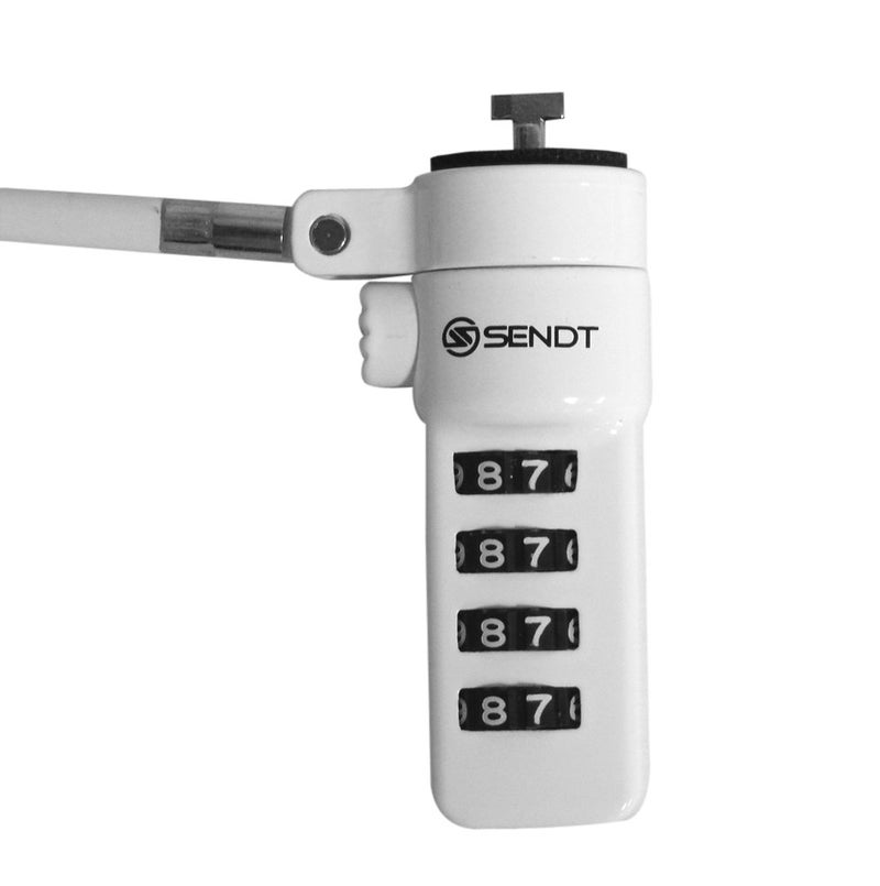 Sendt White Notebook/Laptop Combination Lock Security Cable - Image 2